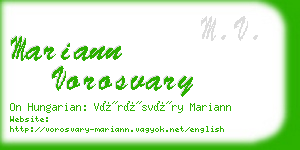 mariann vorosvary business card